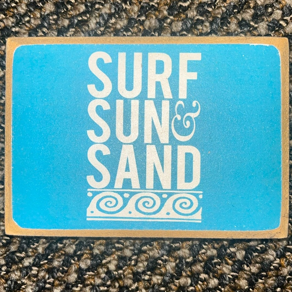 NWT small decor block. “Sure Sun & Sand”